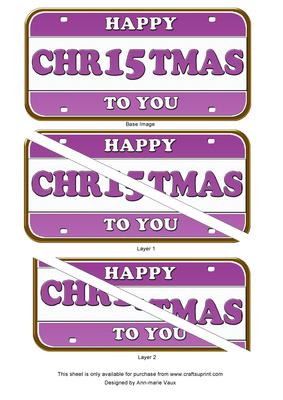 Purple Metallic Christmas Number Plate Dl Corner Stacker