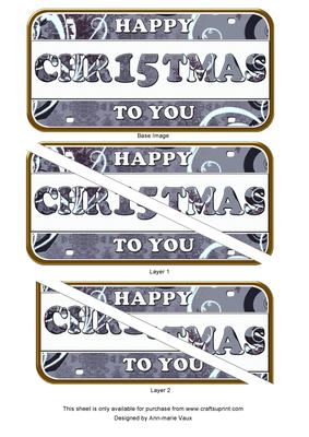 Blue Fancy Happy Christmas Number Plate Dl Corner Stacker