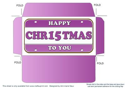 Purple Metallic Happy Christmas Number Plate Envelope