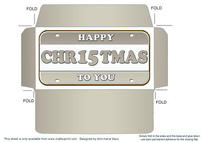 Silver Metallic Happy Christmas Number Plate Envelope