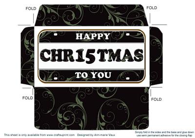 Black Swirl Happy Christmas Number Plate Envelope