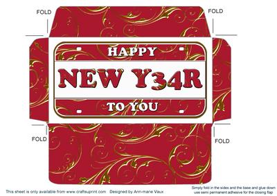 Red Gold New Year Number Plate Envelope