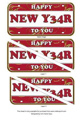 Red Gold New Year Number Plate Dl Corner Stacker