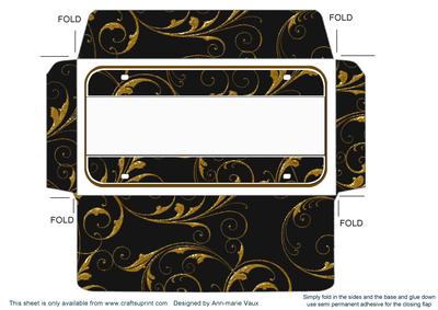 Black Gold New Year Plain Number Plate Envelope