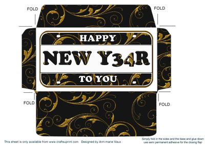 Black Gold New Year Number Plate Envelope
