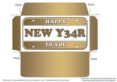 Gold Metallic New Year Number Plate Envelope