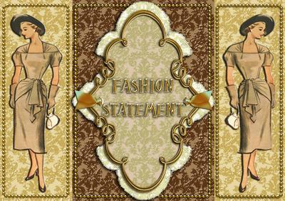 Fashion Statement Cream Lady Tri-fold Card