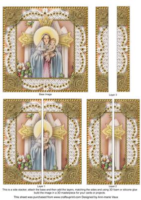 Mary and Baby Jesus 5inch Square Straight 2 Side Stacker