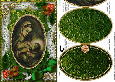 Mary and Baby Holly A5 Locket Card Front