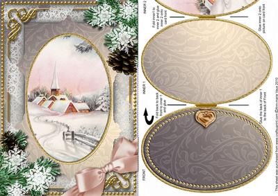 Snowy Church Snow A5 Locket Card Front