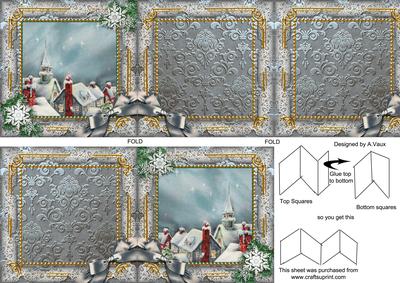 Rooftops Snow Mini Concertina Style Card
