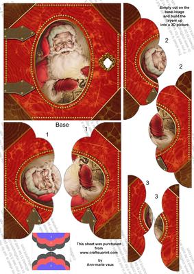 Father Christmas Book 5in Top N Bottom Round Scallop Stacker