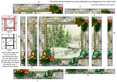 Winter Countryside Holly Spiral Rounded Edge Stacker