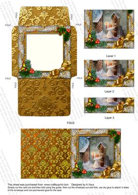 Choirboy Knocking Holly Card Envelope Bottom Stacker Aio