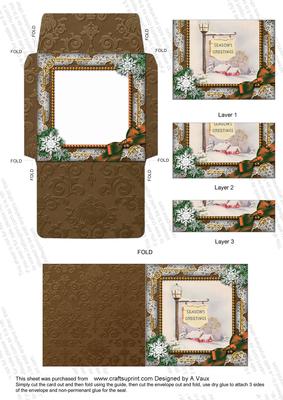 Pub Sign Snow Card Envelope Bottom Stacker Aio