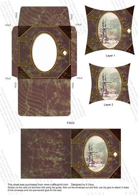 Winter Scene Book Card Envelope Pointy Stacker Aio