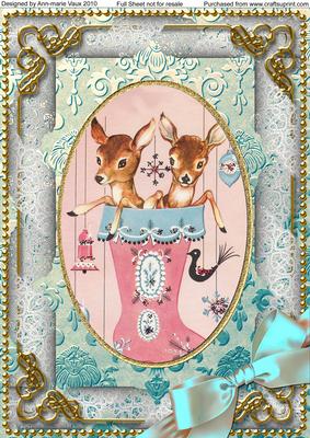 Cute Baby Reindeers A4 Picture Sheet