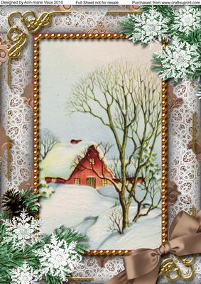 Christmas Scene Snow A4 Picture Sheet