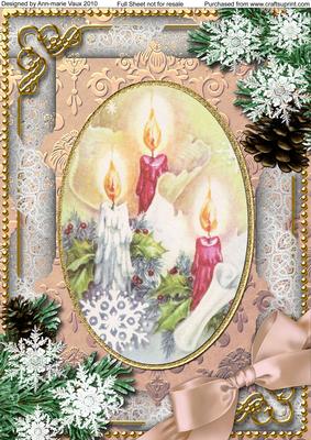 Candle Trio Snow A4 Picture Sheet