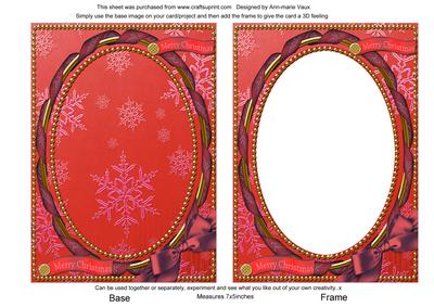 Chimney Santa Ornate 7x5inch Plain Card Front and Frame