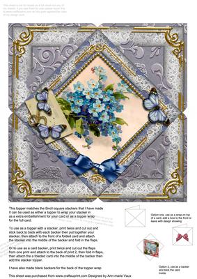 Forget Me Knot Butterfly 5in Square Picture Envelope Backer