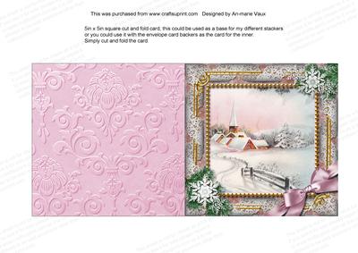 Snow Village Snow 5in Square Folded Picture Card