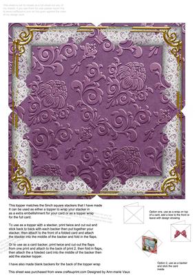 Lavender Lady Butterfly 5inch Square Plain Envelope Backer