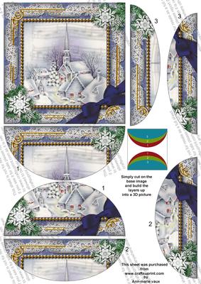 Blue Church Snow 5in Top and Bottom Rounded Stacker
