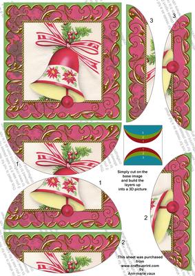 Christmas Bells Gold 5in Top and Bottom Rounded Stacker