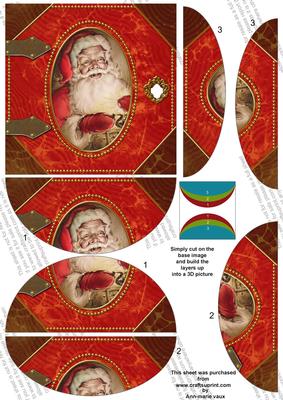 Father Christmas Book 5in Top and Bottom Rounded Stacker