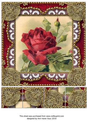 Red Rose Gold 8inch Picture Sheet
