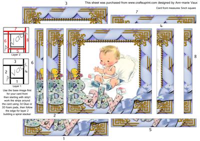 Baby Boy Spiral Edge Stacker Card Front