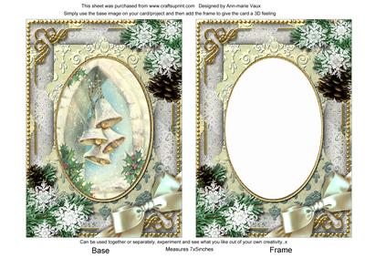 Snow Bells Snow 7x5in Card Picture and Shaker Frame
