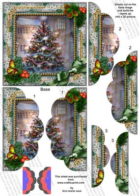 How Tree Looks Holly 5in Side by Side Round Scallop Stacker