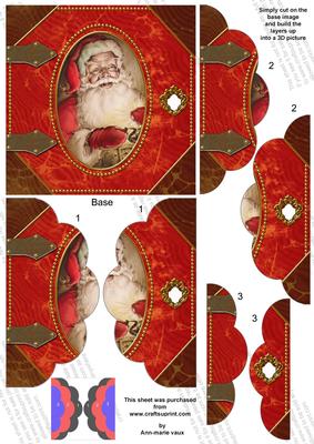 Father Christmas Book 5in Side by Side Round Scallop Stacker