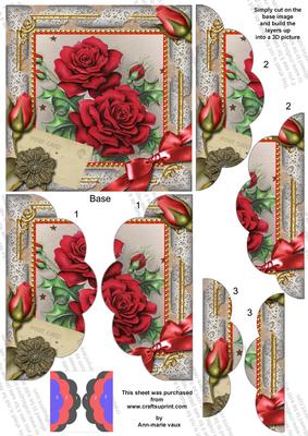 Christmas Roses 5in Side by Side Round Scallop Stacker