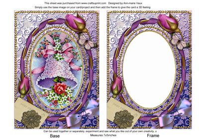 Wedding Bells Purple 7x5in Card Picture and Shaker Frame