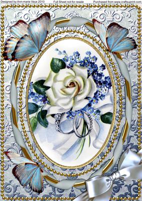 White Rose Butterfly A4 Picture Sheet