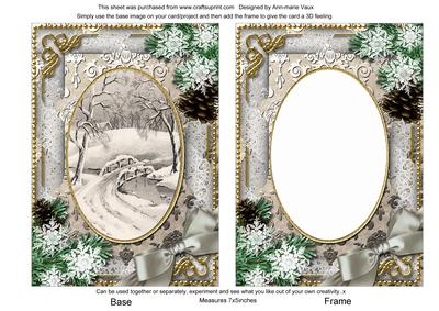 Snow Bridge Snow 7x5in Card Picture and Shaker Frame