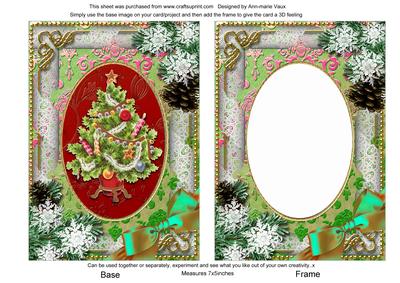 Elegant Tree Snow 7x5in Card Picture and Shaker Frame