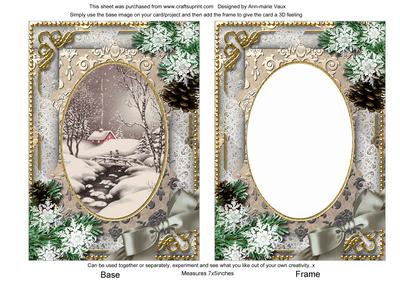 Winter Scene Snow 7x5in Card Picture and Shaker Frame