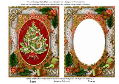 Elegant Tree Holly 7x5in Card Picture and Shaker Frame