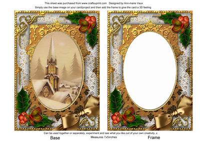 Steeple Holly 7x5in Card Picture and Shaker Frame