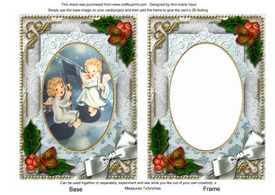 Singing Angels Holly 7x5in Card Picture and Shaker Frame
