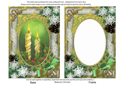 Candle Duo Snow 7x5in Picture and Shaker Frame