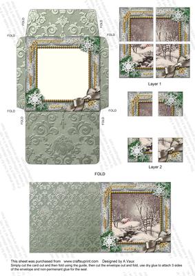 Winter Walk Snow Mini Card Envelope 4 Corner Stacker Aio