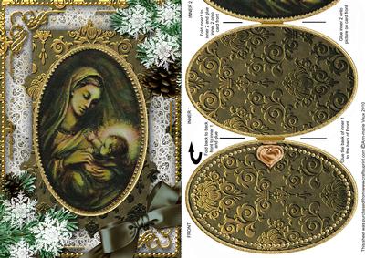 Mary and Baby Snow A5 Locket Card Front