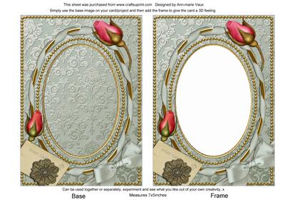 Silver Grey Rosebud Plain 7x5in Picture and Shaker Frame