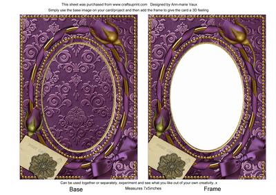 Deep Purple Damask Rose Plain 7x5in Picture and Shaker Frame
