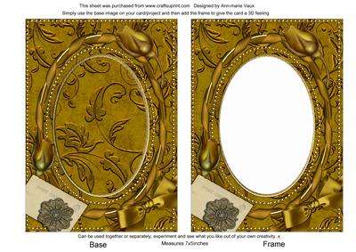 Gold Vines Rosebud Plain 7x5in Picture and Shaker Frame